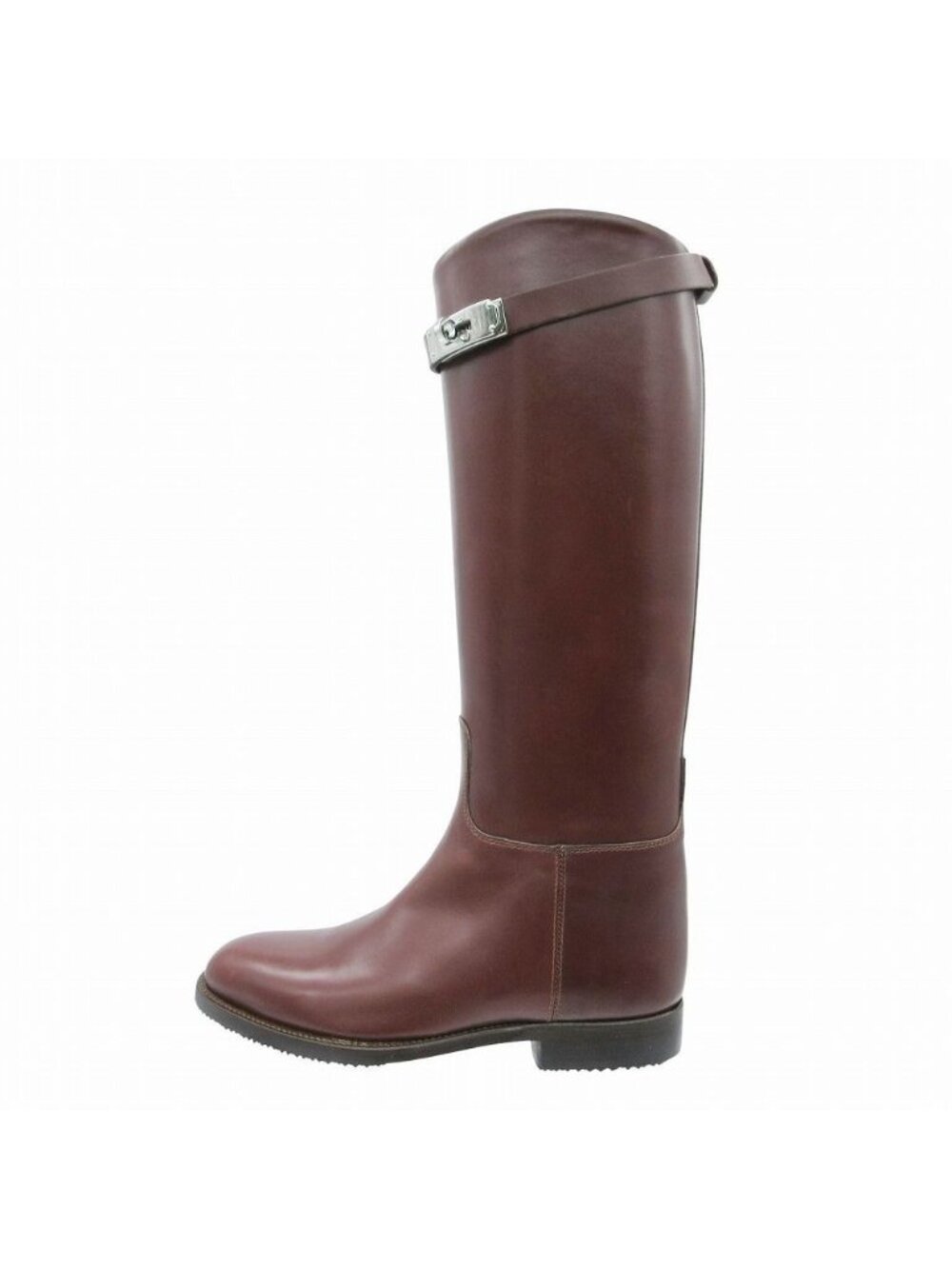 Hermes Kelly Long Boots Shoes Silver Mocha Botte L Veau Velour Moka